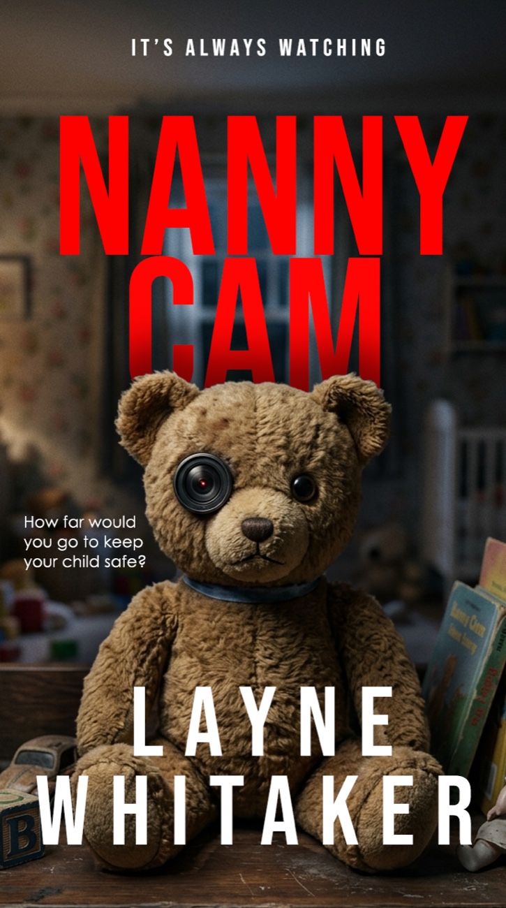 Nanny Cam by Layne Whitaker — a teddy bear with a hidden camera lens for an eye